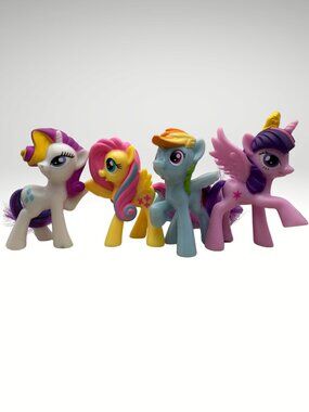 My Little Pony (MLP) McDonald's 2014 Brushable Pony Lot of 4 (SKU:823TO)